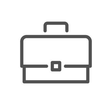 Evrak çantası ikonu. İnce çizgi tasarımı. vektör illüstrasyonu