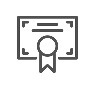 Sertifika satırı simgesi, vektör illüstrasyonu basit tasarım