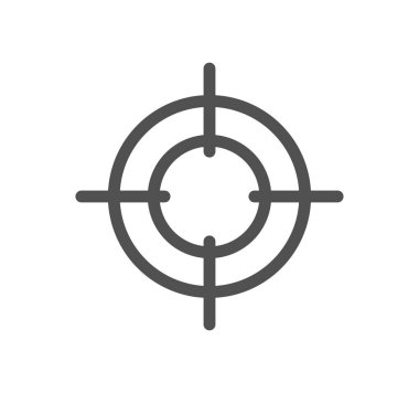 Hedef simge vektör işareti ve beyaz arka plan üzerinde izole sembolü,