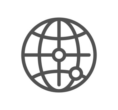 dünya vektörü ince çizgi simgesi