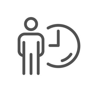 saat ve kişi simgesi, vektör illüstrasyonu basit tasarım