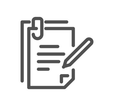 Kalem ikonlu kağıt. özet kağıt sayfa vektör illüstrasyonu