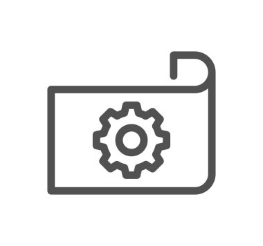 dişli vektör simgesi, basit düz biçim