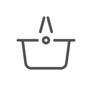 Alışveriş sepeti simgesi, vektör illüstrasyonu basit tasarım