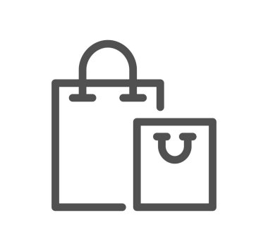 Alışveriş poşeti simgesi, vektör illüstrasyonu basit tasarım