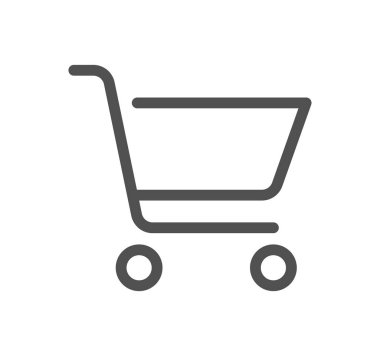 Alışveriş arabası simgesi, vektör çizimi basit tasarım