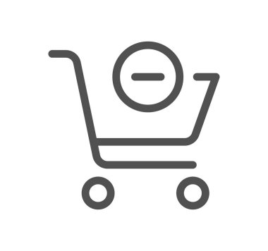 Alışveriş arabası simgesi, vektör çizimi basit tasarım