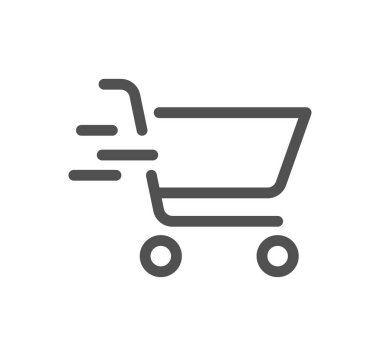 Alışveriş arabası simgesi, vektör çizimi basit tasarım