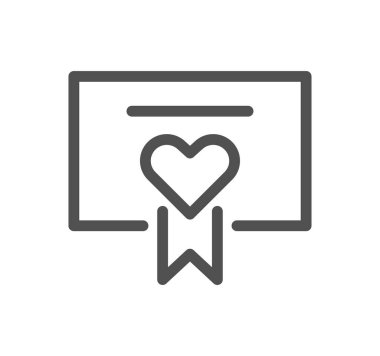 Ana hatlarıyla kalp ikonu olan aşk mektubu