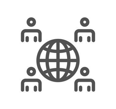 insanlar ağ simgesi, vektör illüstrasyonu basit tasarım