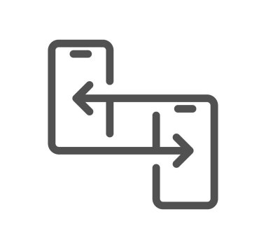 akıllı telefon veri aktarım simgesi, vektör illüstrasyon basit tasarım