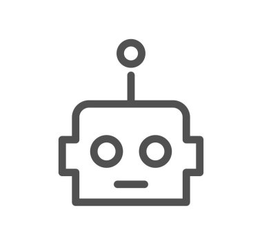 Robot baş simgesi, vektör illüstrasyonu basit tasarım