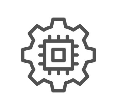 cpu icon, vector illustration simple design