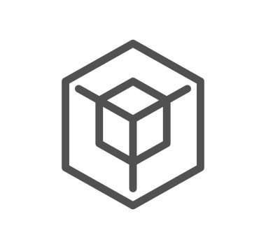 küp simgesi, vektör illüstrasyonu basit tasarım