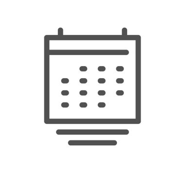 Takvim simgesi, vektör illüstrasyonu basit tasarım