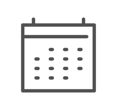 Takvim simgesi, vektör illüstrasyonu basit tasarım