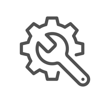 Vites simgeli anahtar, vektör illüstrasyonu basit tasarım