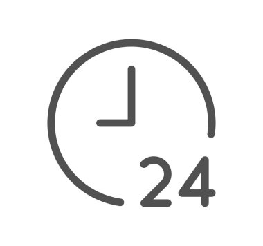 Ana hatlar biçiminde 24 saat simgesine sahip saat