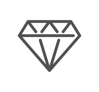 Elmas çizgi simgesi, vektör illüstrasyonu basit tasarım