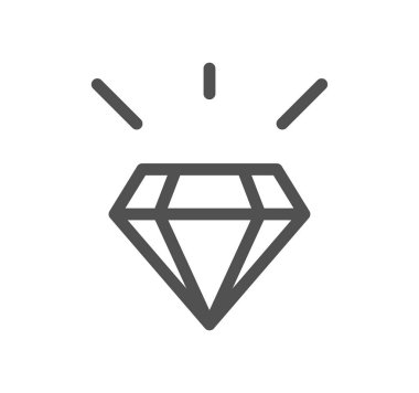 Elmas çizgi simgesi, vektör illüstrasyonu basit tasarım