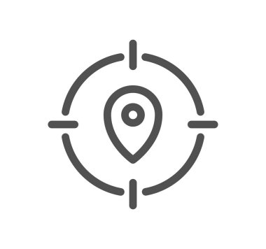 hedef simgesi olan konum iğnesi, vektör illüstrasyonu basit tasarım