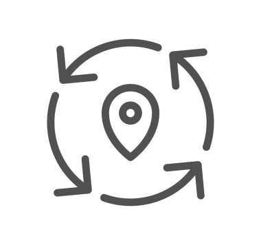 gps konumu ince çizgi biçimi simgesi