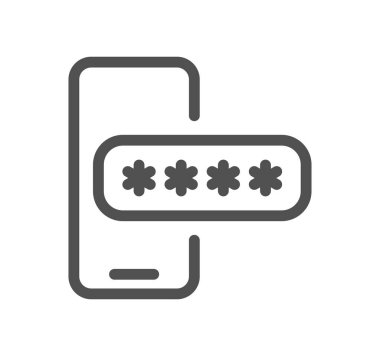 telefon parola simgesi, vektör illüstrasyonu basit tasarım