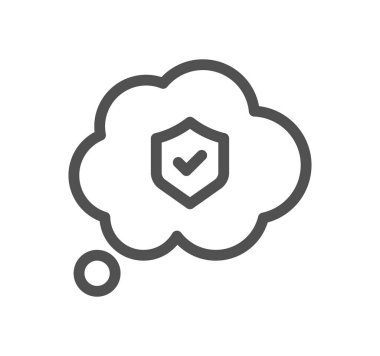 Kontrol imgesi simgesi olan bulut, vektör illüstrasyonu basit tasarım