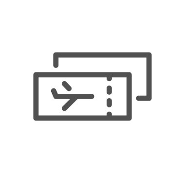 Uçak biletleri simgesi, vektör illüstrasyonu basit tasarım