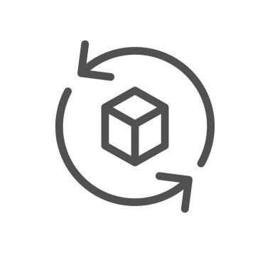 küp simgesi, vektör illüstrasyonu basit tasarım