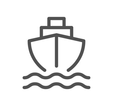 Gemi vektör simgesi. Taslak çizimi beyaz arkaplanda izole edildi. gemi tasarımı.