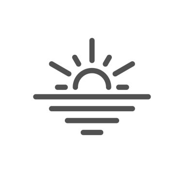 gün batımı simgesi, vektör illüstrasyonu basit tasarım