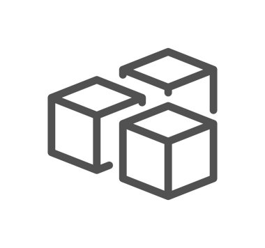 Küpler ilgili simge çizgisi ve doğrusal vektör.