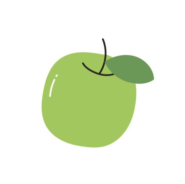 Taze elma ve yapraklar, doğal organik aperatifler, sağlıklı vitamin yiyecekler, tüm olgun meyveler, doğal olgun yiyecekler, meyve düzlüğü çizimleri..