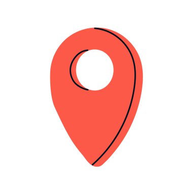 GPS, harita işaretleyici, konum işareti, konum pimi veya navigasyon işareti, pim noktası, harita etiketi için konum işareti, yer imi, gösterge, düz vektör çizimi.