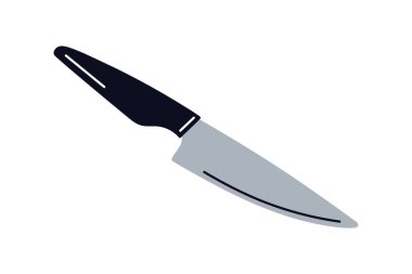 Cep bıçağı, kamp için paslanmaz çelik çakı, çelik bıçak, sapı, turistik araç, metal alet düz vektör çizimi..