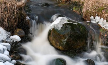 Stream in the nature in winter