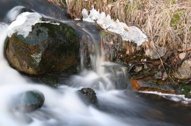 Softness of flowing water in a rapid in the nature