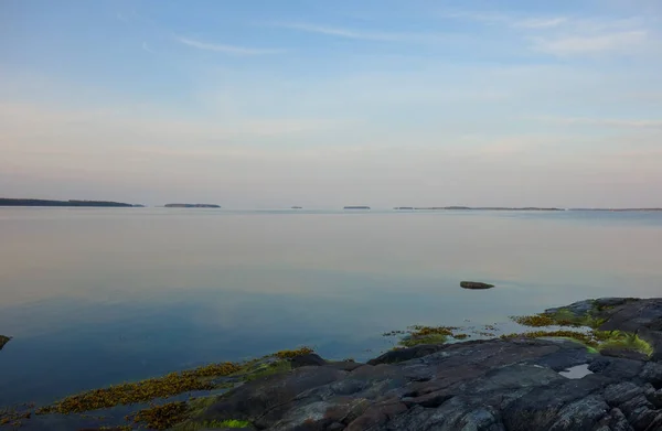Heitere Landschaft Archipel Auf Einer Felseninsel Bei Nacht — Stockfoto