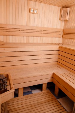 Boş sauna odasının arka planı. Yüksek kalite fotoğraf