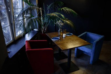 Interior of modern room with comfortable workplace. High quality photo