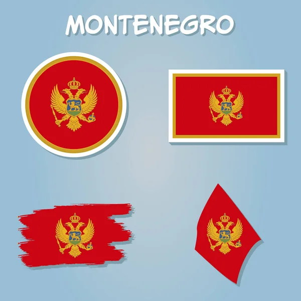 Montenegro Mapa Vetorial Silhueta Ilustração Isolada Sobre Fundo Azul —  Vetores de Stock