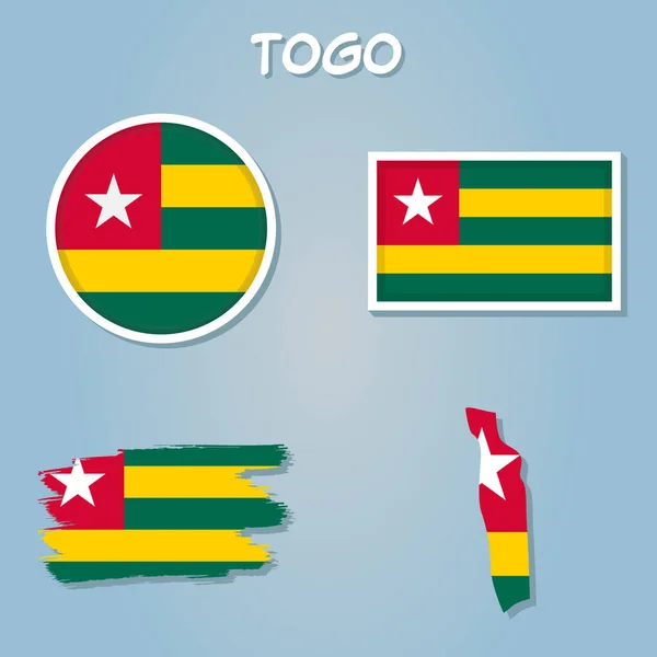 多哥国旗绘制领地图 多哥国旗模板设计 — 图库矢量图片