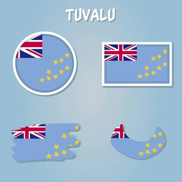 Tuvalu Bayrağı Ellice Adaları Ulusal Bayrağı Vatanseverlik Sembolü — Stok Vektör