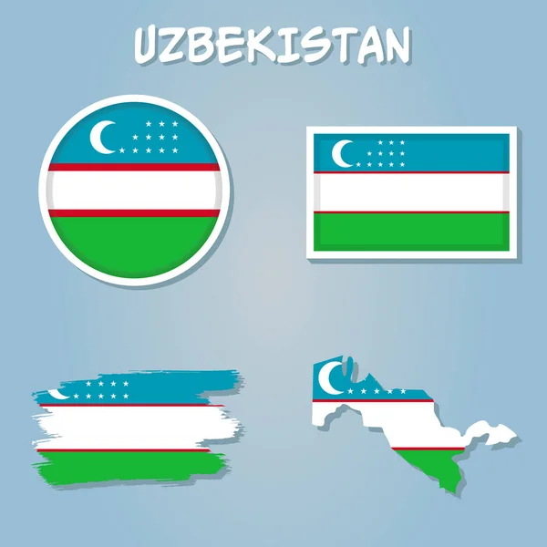 stock vector Uzbekistan flag inside map borders vector illustration.