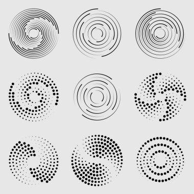 Siyah yarım tonlu noktalı hız çizgileri..