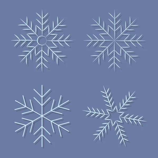 Σύνολο Εικόνων Διανυσματικής Απεικόνισης Νιφάδων Χιονιού Ετικετών — Διανυσματικό Αρχείο