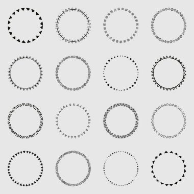 Collection of african decorative ornamental round border frames.