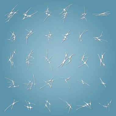 Set of unreadable alien vector hieroglyphs.