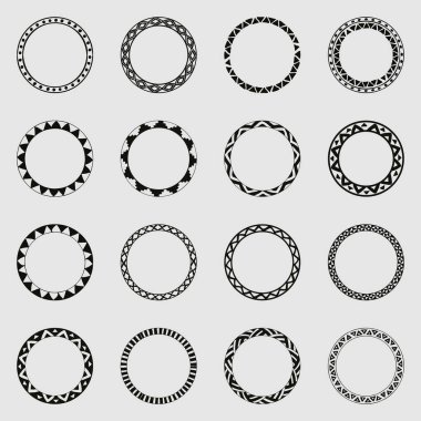 Collection of round decorative border frames.